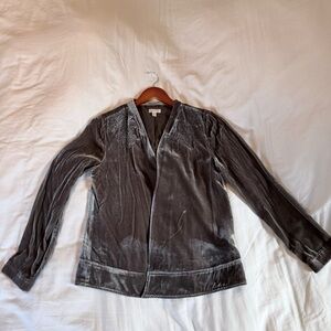Garnet Hill Charcoal Velvet Blazer